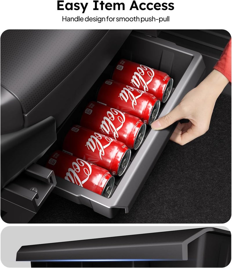Wigoo Upgrade Tesla Cybertruck Under Seat Storage Box Organizer [Increased Storage & Firm Installation] TPE Underseat Storage Tray, Interior Accessories for Tesla Cybertruck (2PCS) - Image 4